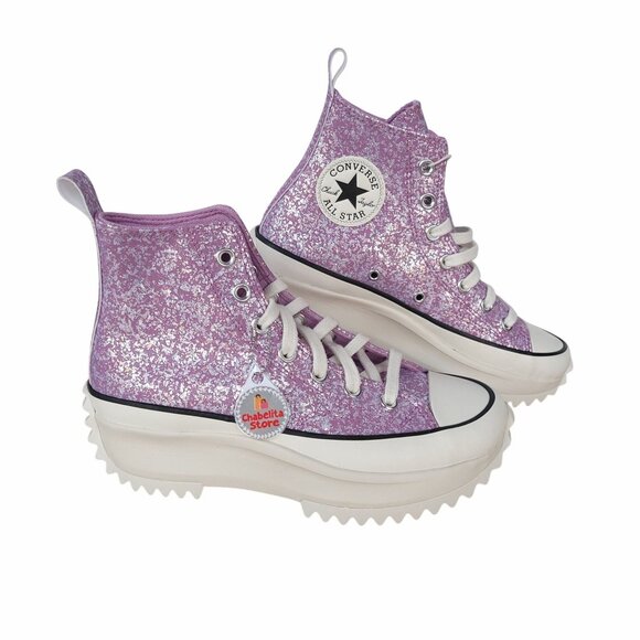 ✨Converse Run Star Hike Platform Hi 7 Women Shoes Sneaker Glitter Purple A10096C - Picture 1 of 9